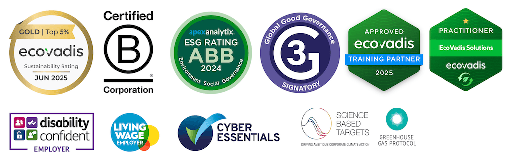 ESG Pro Credentials featuring B Corp and EcoVadis